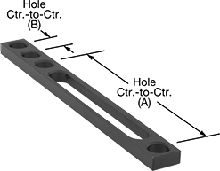 Image of Product. Front orientation. Contains Annotated. 4 Holes. 10" Long.