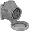 Image of Product. Female Receptacle. Front orientation. Power Connectors. Washdown Switch-Rated IEC Pin-and-Sleeve Connectors, Female Receptacles, Light Indicator.