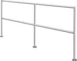Image of Product. Straight Railing. Front orientation. Safety Rails. Slip-On Safety Railings, 316 Stainless Steel, Straight Rail, Railings.
