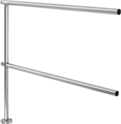 Image of Product. Add-On Straight Railing. Front orientation. Safety Rails. Slip-On Safety Railings, 316 Stainless Steel, Straight Rail, Add-On Railings.