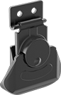 Image of Product. Front orientation. Draw Latches. Turn-to-Open Draw Latches, Black Powder-Coated Steel.