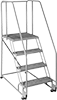 Tilt-to-Roll High-Stability Platform Ladders