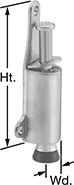 Image of Product. Front orientation. Contains Annotated. Door Holders. Foot-Operated Door-Mount Door Holders, Style 1.
