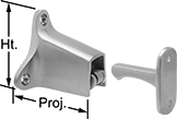 Image of Product. Front orientation. Contains Annotated. Door Holders. Push-to-Hold Wall-Mount Door Holders, Style 1.