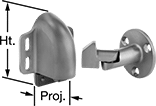 Image of Product. Front orientation. Contains Annotated. Door Holders. Push-to-Hold Wall-Mount Door Holders, Style 2.