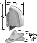 Image of Product. Front orientation. Contains Annotated. Door Holders. Push-to-Hold Floor-Mount Door Holders.