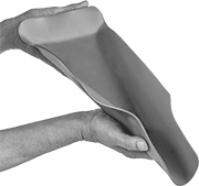 Image of ProductInUse. Front orientation. Funnels. Moldable Rubber-Coated Aluminum Funnels , Style A.