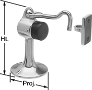 Image of Product. Front orientation. Contains Annotated. Door Holders. Hook-to-Hold Floor-Mount Door Holders, Style 2.