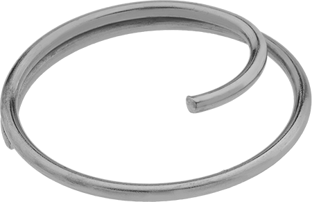 Image of Product. Front orientation. Tag Rings, with Hooked End, 1" ID.