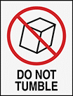 Image of Product. Front orientation. Labels. Shipping Labels , Do Not Tumble.