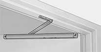Image of ProductInUse. Front orientation. Door Holders. Frame-Mount Door Holders, 1 7/8" Minimum Required Door-to-Frame Clearance.