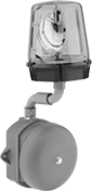 Image of Product. Front orientation. Audible Alarms/Indicator Lights. Revolving Lights with Bell Alarm.