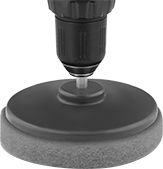 Image of System. Scouring Pad with Pad Holder (Sold Separately). Front orientation. Scouring Pads. Drill-Operated Scouring Pads.