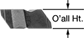 Image of Product. Right-Hand Cutting Direction. Front orientation. Contains Annotated. Lathe Tool Inserts. High-Performance Grooving Lathe Tool Inserts, Right-Hand Cutting Direction.