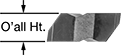 Image of Product. Left-Hand Cutting Direction. Front orientation. Contains Annotated. Lathe Tool Inserts. High-Performance Grooving Lathe Tool Inserts, Left-Hand Cutting Direction.