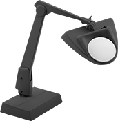 Image of Product. Front orientation. Magnifiers. Sharp-View Illuminated Weighted-Base Workstation Magnifiers.