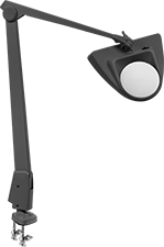 Image of Product. Front orientation. Magnifiers. Sharp-View Illuminated Clamp-On Workstation Magnifiers.