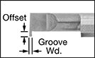 Image of Attribute. Front orientation. ZoomedIn view. Contains Annotated, Border. Lathe Tools. Quick-Change Lathe Tools and Holders, Retaining Ring Grooving Tools—Right Hand.