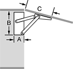 Image of Attribute. Front orientation. Contains Annotated. Self-Opening Hinged Lid Supports, Side Mount, Opens Up.