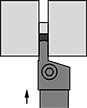 Image of Specification. External Grooving. Front orientation. Contains Annotated. External-Grooving Cut. Blade-Style Holders for Cutoff and Grooving Lathe Tool Inserts with Two Cutting Edges.