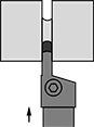 Image of Specification. External Grooving. Front orientation. Contains Annotated. Lathe Tool Inserts. Shank-Style Holders for Cutoff and Grooving Lathe Tool Inserts with Two Cutting Edges.