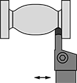 Image of Specification. External Profiling. Front orientation. Contains Annotated. Lathe Tool Inserts. Shank-Style Holders for Cutoff and Grooving Lathe Tool Inserts with Two Cutting Edges.