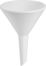 Image of Product. Front orientation. Funnels. Plastic Funnels for Harsh Chemicals , Style A.