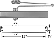 Image of Product. Front orientation. Contains Annotated. Door Closers. High-Traffic Door Closers, Style E.