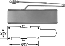 Image of Product. Front orientation. Contains Annotated. Door Closers. High-Traffic Door Closers, Style J.