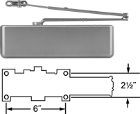 Image of Product. Front orientation. Contains Annotated. Door Closers. High-Traffic Door Closers, Style G.