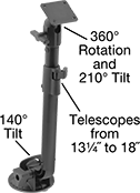 Image of Product. Front orientation. Contains Annotated. Positioning Arms. Portable Positioning Arms, Unthreaded Hole Attaching End, Style A.