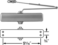 Image of Product. Front orientation. Contains Annotated. Door Closers. High-Traffic Door Closers, Style D.