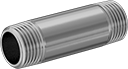Image of Product. Male. Front orientation. Pipe and Fittings. High-Pressure Brass and Bronze Threaded Pipe Nipples and Pipe for Drinking Water, Pipe—Threaded on Both Ends, Male, Threaded Fitting Connection.
