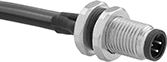 Image of Product. Front orientation. Metric Circular Connectors. M5 Connectors, Male Receptacles.