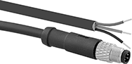 Image of Product. M5 Plug × Wire Leads. Front orientation. Metric Circular Cords. M5 Cords, M5 Plug × Wire Leads.