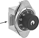 Image of Product. Front orientation. Contains Annotated. Locker Locks. Dial Combination Locker Locks, For Tab Handles.