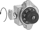 Image of Product. Front orientation. Contains Annotated. Locker Locks. Dial Combination Locker Locks, For Recessed Tab Handles.