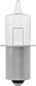 Image of Product. Pointed Bulb, Halogen. Side1 orientation. Light Bulbs. Top-Flanged-Base Miniature Light Bulbs, Single Contact, Pointed Bulb, Halogen.