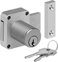 Image of Product. Front orientation. Drawer and Cabinet Deadbolt Locks. Pry-Resistant Cabinet Deadbolt Locks.