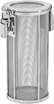Image of Product. Front orientation. Parts Baskets. Round Enclosed Parts Baskets, Straight Baskets without Handle and with Clip On Lid.
