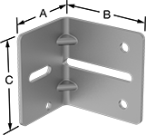Image of Product. Front orientation. Contains Annotated. Brackets. Corner Brackets, Style 12.