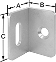 Image of Product. Front orientation. Contains Annotated. Brackets. Corner Brackets, Style 6.