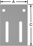 Image of Product. Front orientation. Contains Annotated. Brackets. Flat-Surface Brackets, Style 6.