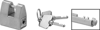 Image of Product. Stainless Steel. Front orientation. Contains Inset. Padlocks. Cut-Resistant Padlocks with No-Copy Keys.