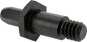 Image of Product. Back orientation. Threaded Locating Pin, 1/4" Diameter x 7/16" High Diamond Head, 1/4"-20 Thread.