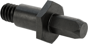 Image of Product. Front orientation. Threaded Locating Pin, 1/4" Diameter x 7/16" High Diamond Head, 1/4"-20 Thread.
