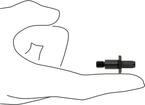Image of Product. Side1 orientation. Contains SizingReference. Threaded Locating Pin, 1/4" Diameter x 7/16" High Diamond Head, 1/4"-20 Thread.
