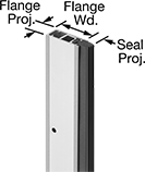 Image of Product. Front orientation. Contains Annotated. Weatherstripping. Adjustable-Seal Frame-Mount Weatherstripping.