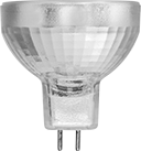 Image of Product. Front orientation. Light Bulbs. Bi-Pin-Base Floodlight and Spotlight Bulbs, MR13 Bulb Shape.