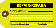 Image of Product. Front orientation. Tags. Material Tracking Tags, Repair/Repara.